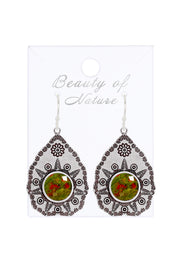 Unakite Vintage Drop Earrings - SF