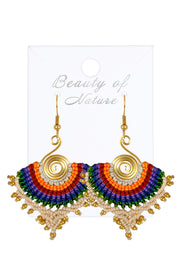 Braided Hemp Rope Drop Earrings In Gold - BR