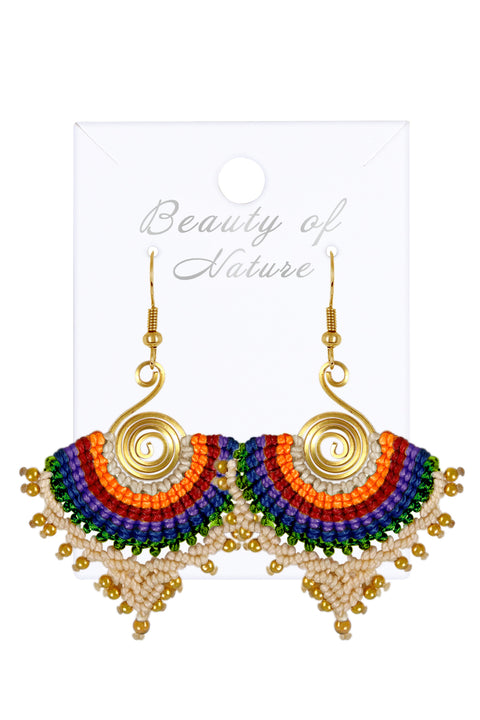 Braided Hemp Rope Drop Earrings In Gold - BR