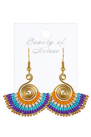 Braided Hemp Rope Drop Earrings In Gold - BR