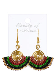 Braided Hemp Rope Drop Earrings In Gold - BR