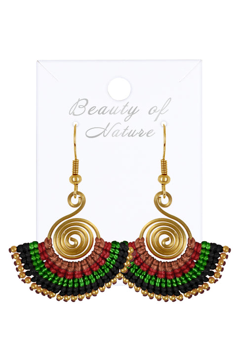 Braided Hemp Rope Drop Earrings In Gold - BR