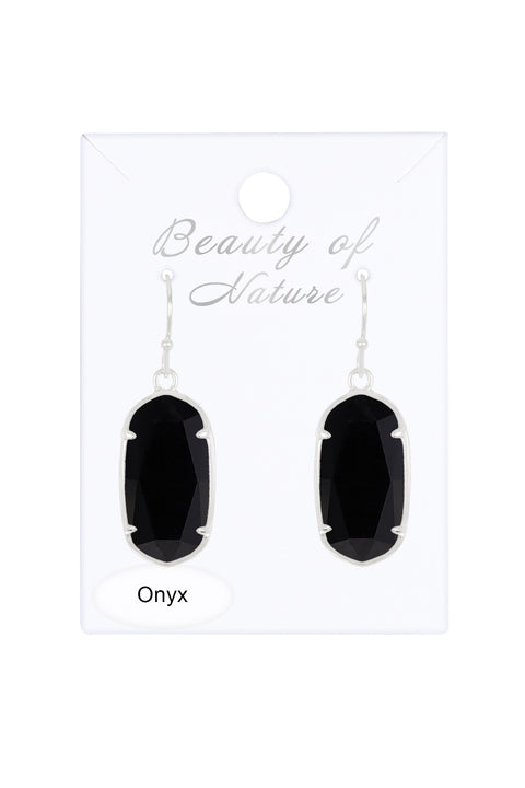 Black Onyx Casey Drop Earrings - SF