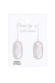 Mother Of Pearl Halo Drop Earrings - SF