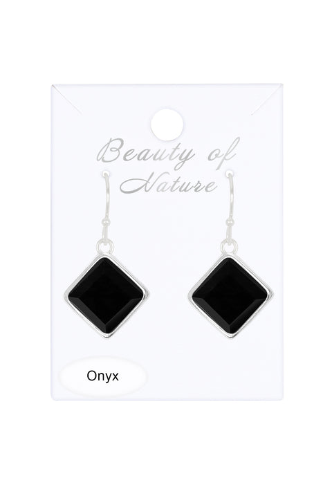 Black Onyx Rachel Drop Earrings - SF