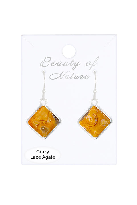 Crazy Lace Agate Rachel Drop Earrings - SF