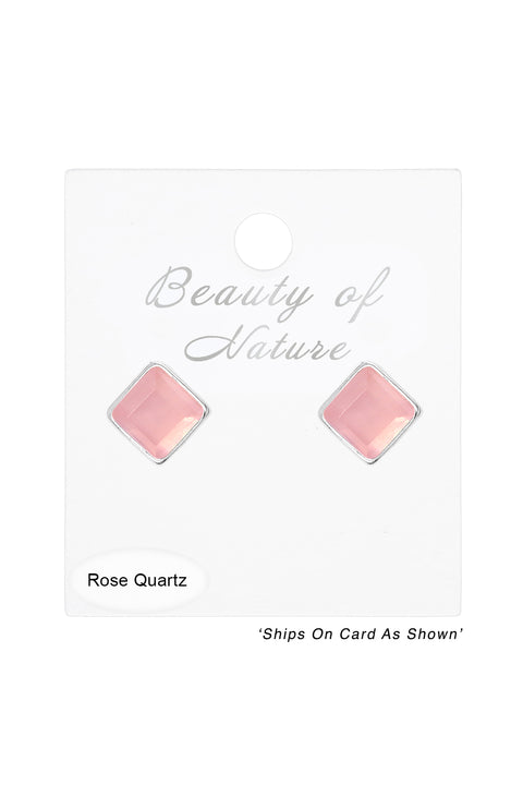 Rose Quartz Rachel Post Earrings - SF