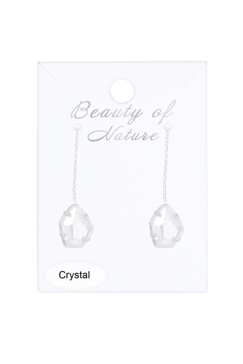 Moonstone Crystal Threader Earrings - SF