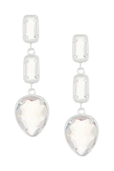 Moonstone Crystal Post Earrings - SF