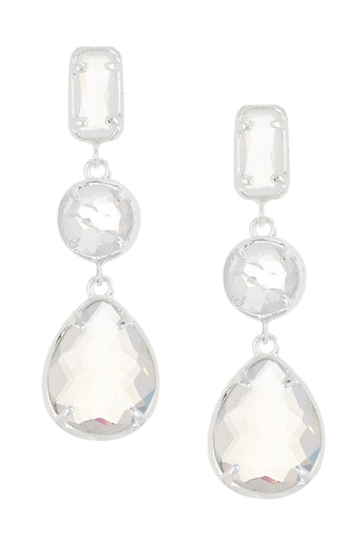 Moonstone Crystal Post Earrings - SF