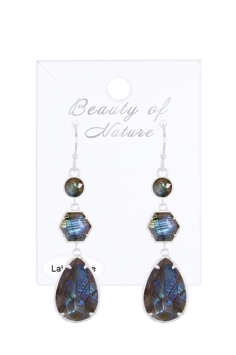 Labradorite Statement Earrings - SF