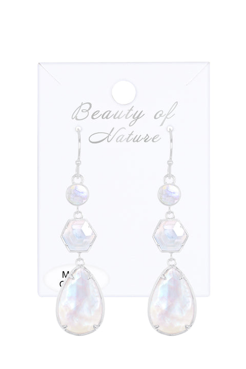 Mother Of Pearl Statement Earrings - SF