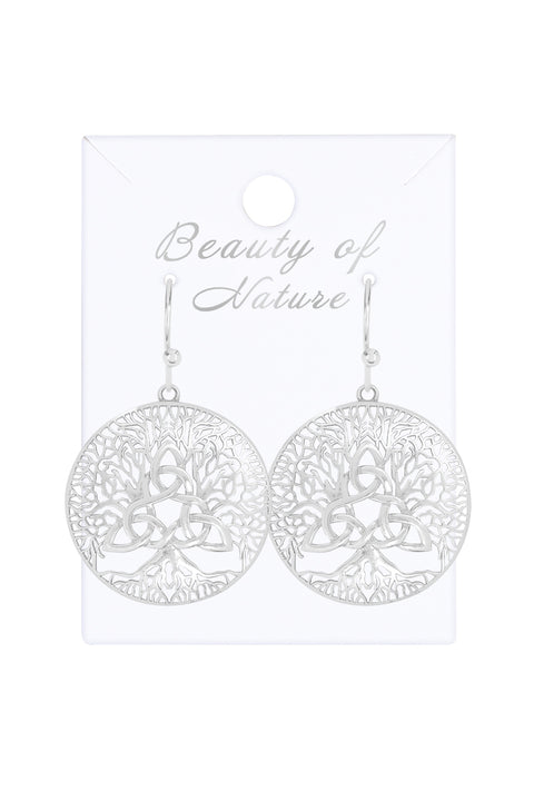 Sterling Silver Celtic Gaia Drop Earrings - SS