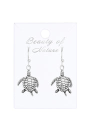 Sterling Silver Moveable Turtle Earrings - SS