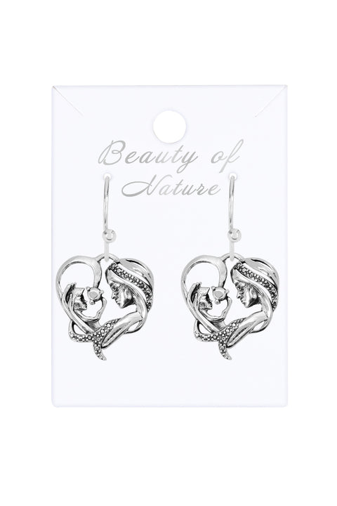 Sterling Silver Mother & Child Drop Earrings - SS