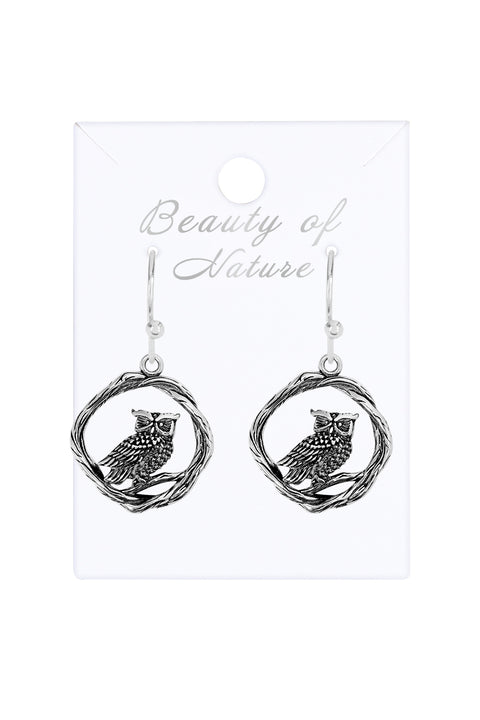 Owl Drop Earrings - SF