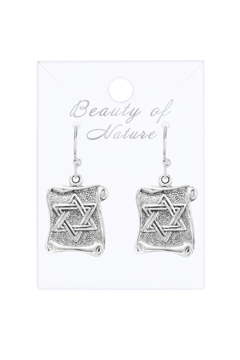 Star Of David Drop Earrings - SF