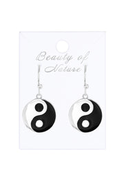 Sterling Silver Yin & Yang Drop Earrings - SS