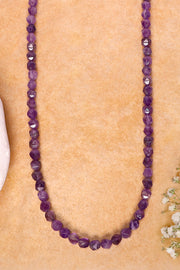 Amethyst Fancy Cut Beads Necklace - SF