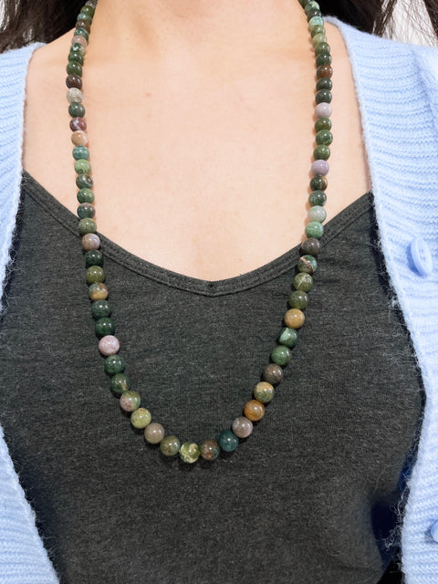 Mixed Jasper Mala Beads Necklace - SF
