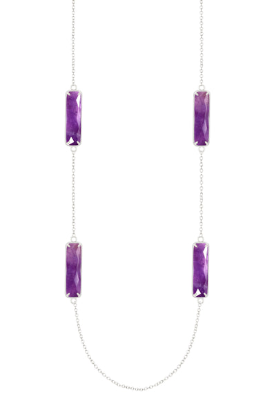 Amethyst 30" Station Necklace - SF