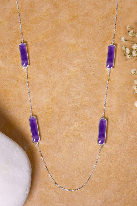 Amethyst 30" Station Necklace - SF
