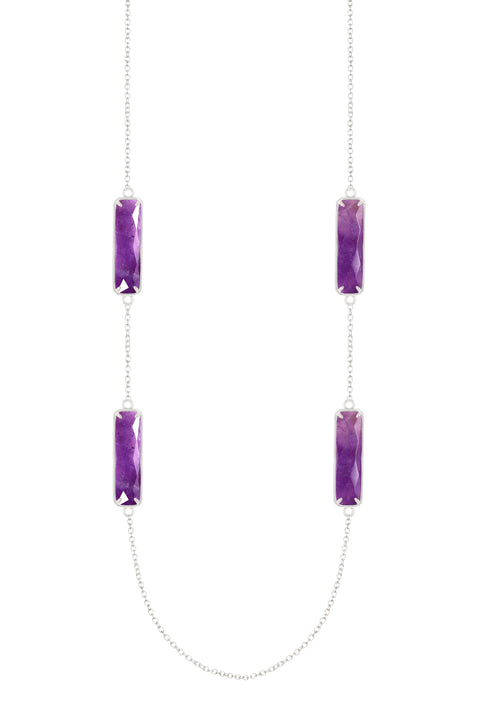 Amethyst 24" Station Necklace - SF