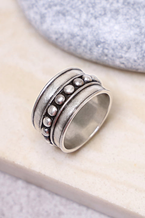 Sterling Silver Bali Detail Band Ring - SF/SS