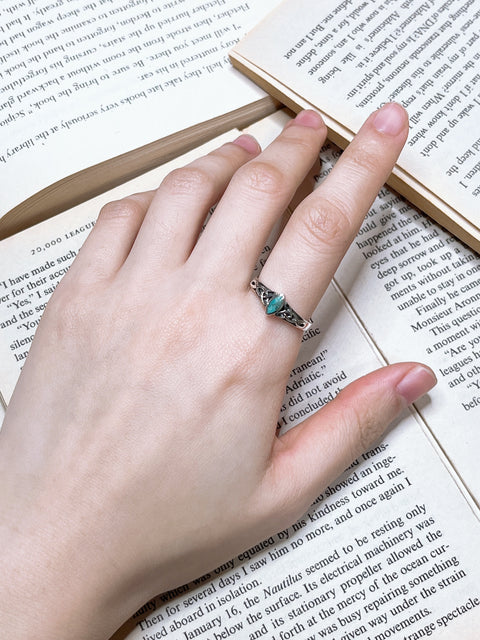 Turquoise & Sterling Silver Celtic Ring - SS