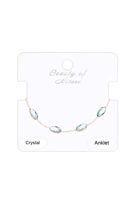 Sky Blue Crystal Anklet - GF