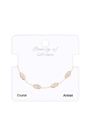 Rose Quartz Station Anklet - GF