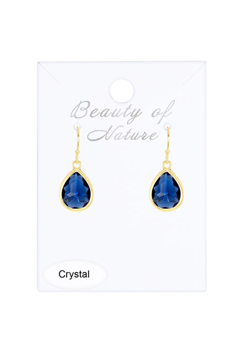 London Blue Crystal Teardrop Earrings - GF