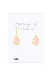 Rose Crystal Teardrop Earrings - GF