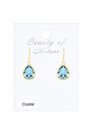 Sky Blue Crystal Teardrop Earrings - GF