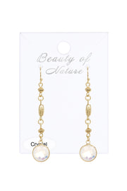 Moonstone Crystal Drop Earrings In Gold - GF