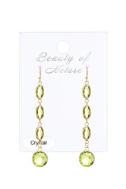 Peridot Crystal Chandelier Earrings - GF