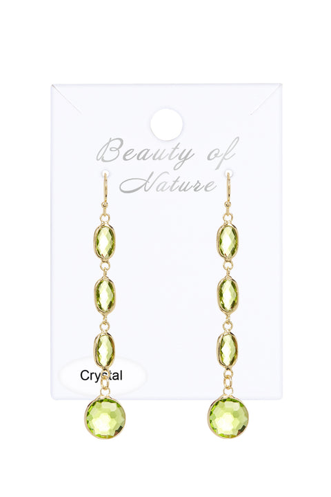 Peridot Crystal Chandelier Earrings - GF