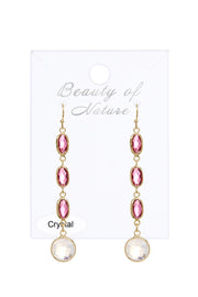 Raspberry Crystal Chandelier Earrings - GF