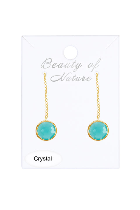 Amazonite Crystal Threader Earrings - GF