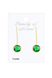 Emerald Crystal Threader Earrings - GF