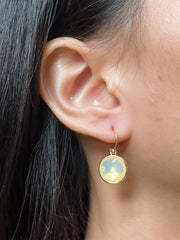 Moonstone Crystal Round Drop Earrings - GF