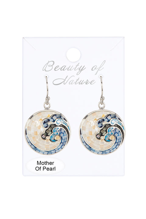 Mother Of Pearl Inlay Earrings - SS