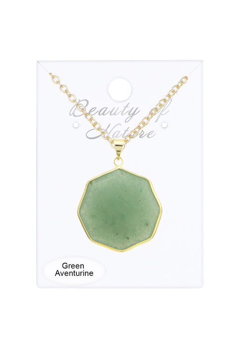 Green Aventurine Octagon Necklace - GF