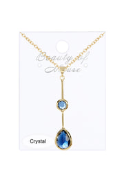 London Blue Crystal Pendant Necklace - GF
