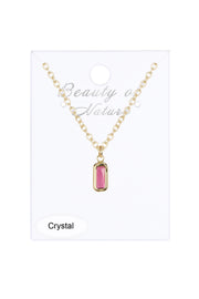 Raspberry Crystal Charm Necklace - GF