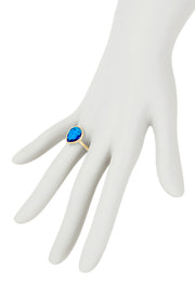 Swiss Blue Crystal Pear Ring - GF