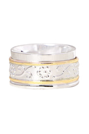 Two-Tone Vine & Leaf Spinner Ring - SF