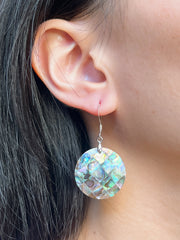Abalone Shell Disc Earrings - SF