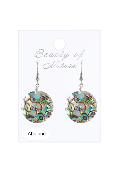 Abalone Shell Disc Earrings - SF