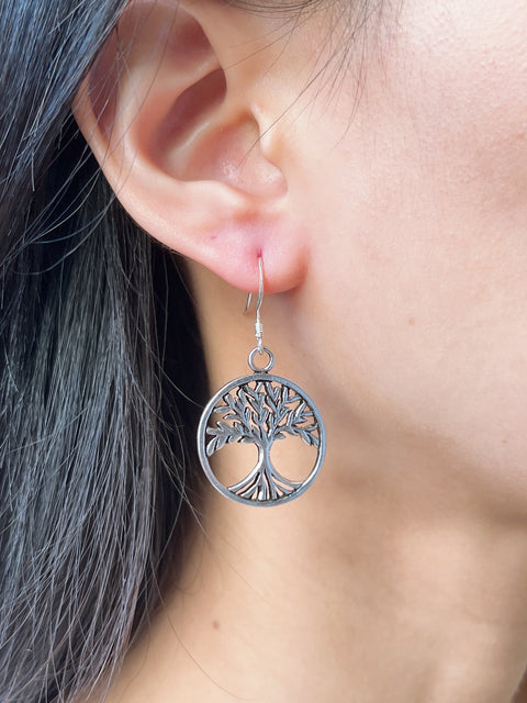 Gaya Tree Filigree Drop Earrings - SF